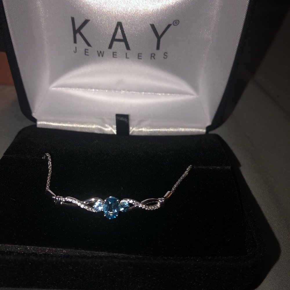 Sterling silver Aquamarine stone bracelet